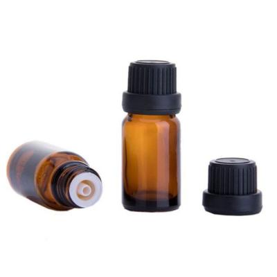 China Luxury Essential Oil Amber Glass Bottle 10ml 15ml 20ml Essential Oil Bottle With Insert Dropper Plastic Plug for sale