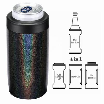 China 12 Ounce Waterproof Custom Personalized 4 in 1 Insulated Lean Slim Double Wall Stainless Steel Soda Beer Beverage Box Cooler for sale