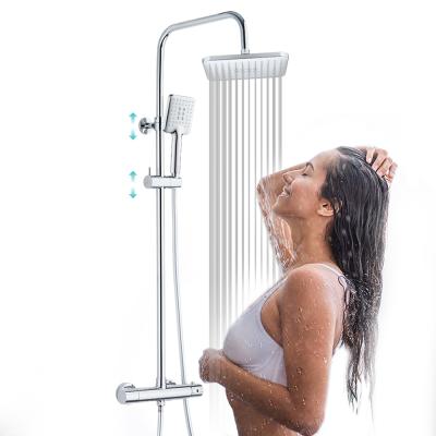 China Diverless Bath And Shower Faucets Stainless Steel Shower Set Luxury Rainfall Shower Head Panel for sale