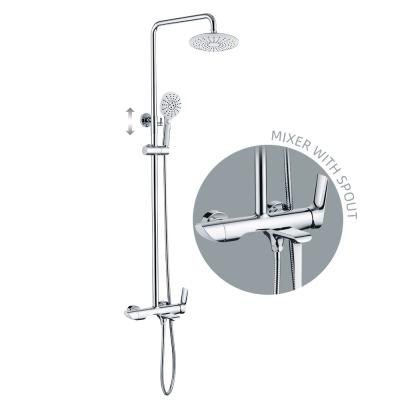 China Leelongs Sustainable Wall Mounted Chromed Shower Faucet Stainless Steel Rain Shower Set for sale