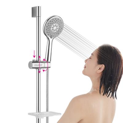 China Without Switch Leelongs Bathroom Stainless Steel Chromed Wall Mounted Shower Rail Set With Hand Shower for sale