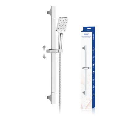 China With Sliding Bar Chrome Square Stainless Steel Shower Sliding Bar For Bathroom Wall Mount Shower for sale