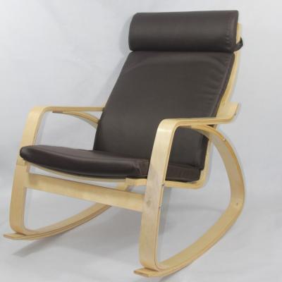 China rocking PU chair --Ikea style birch bentwood indoor furniture for sale