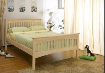 China modern double bed pine wood for sale