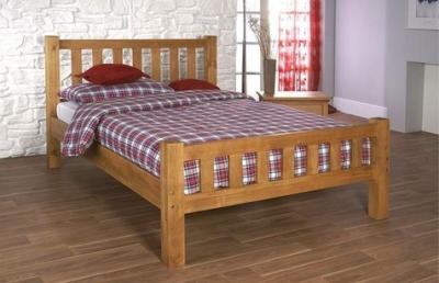 China modern double bed pine wood for sale