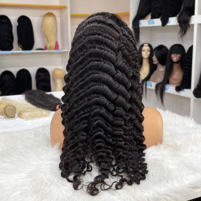 China Wholesale Deep Wave Raw Brazilian Remy Deep Wave Virgin Human Hair Ombre Wig, Full Lace Hair Pre Plucked Lace Wig, African Hair Wig for sale