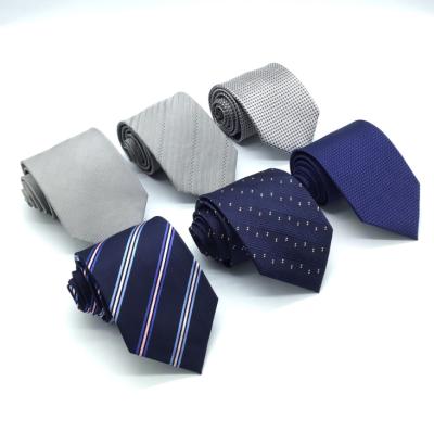 China Silk Jacquard Tie Men's Business Casual Suit 9cm Striped Formal Handmade Striped Tie Business Wedding for sale