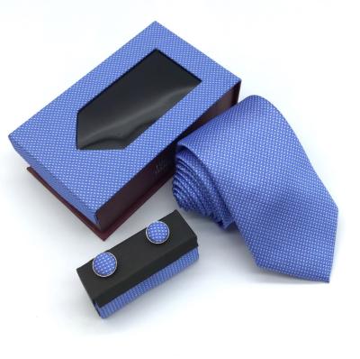 China Fashoion Men's Tie Gift Box Three Piece Suit Wedding Tie Cufflinks Square Scarf Set for sale