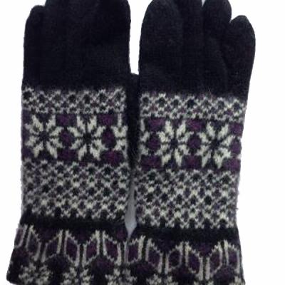 China New Heat Winter Style Five Finger Jacquard Knitted Glove for sale