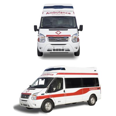 China Ambulance Car Transit V348 Negative Pressure ABS Hospital Inner Rescue Ambulance Mobile Medical Vehicle For Sale DURATORQ4D226H for sale