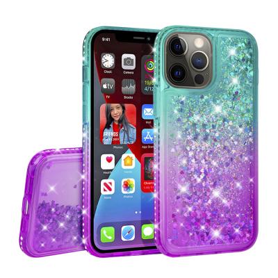 China Luxury designer diamond shockproof for iphone 12 bumper case, fashion liquid glitter phone case for iphone 13 pro max for sale