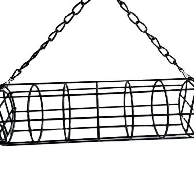 China Automatic Garden Hanging By Chain Ring Bird Feeder Iron Bird Feeder Metal Feeder for sale