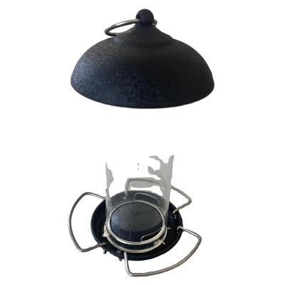 China Automatic 4 Standing Bird Feeder Garden Automatic With Hanging Ring Metal Iron Bird Feeder for sale