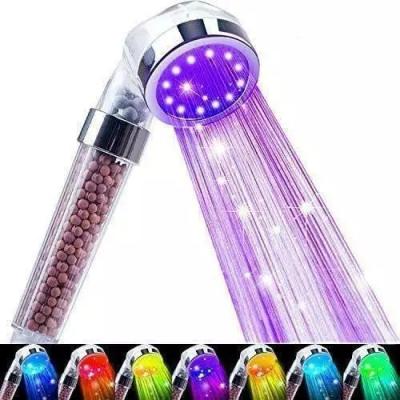 China Viable Handheld Multiple Colors Ionic Water Saving Filter LED 7 Colors Shower Head High Pressure for sale