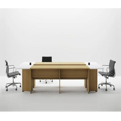 China Modern Furniture Manufacturers High Quality 6 Seat Combination Office Conference Modular White Meeting Table for sale