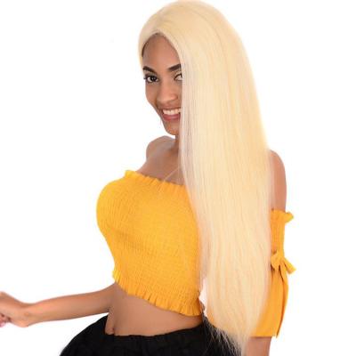 China Full lace wig Viking Brazilian human hair wig hd straight blonde, wholesale cuticle aligned straight hair 13*4 lace front wigs for sale