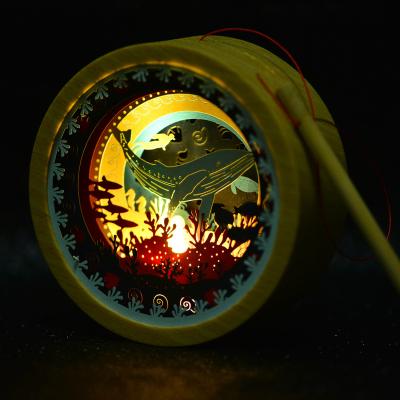 China Best modern gifts 3d paper and crafts paper cutting light box materials carving lamp for decoration for sale