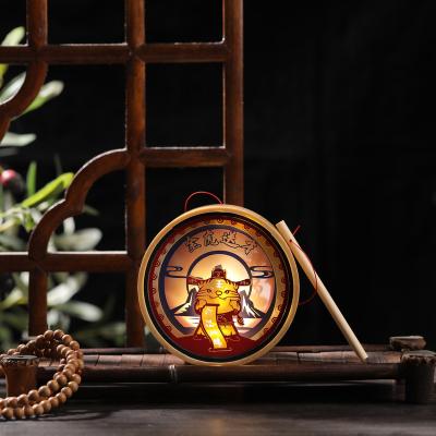 China New China Paper Lampshade Paper Cut Light Box Decoration Light Paper Lantern Update Lamp for sale