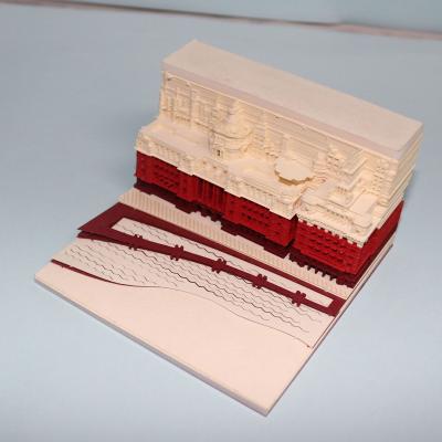 China Creative Loose-Leaf DIY 3D Notepads Art The Dike in Shanghai Building Handcraft Sculpture Notebook for sale