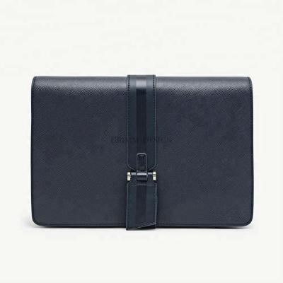 China 2019 dress aw quality saffiano navy designer men's fashionable embossed leather briefcase for sale