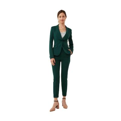 China Custom made ; Ladies Green Apple Collar Bank Teller Suit Suit For Women Office Wear Plus Size for sale