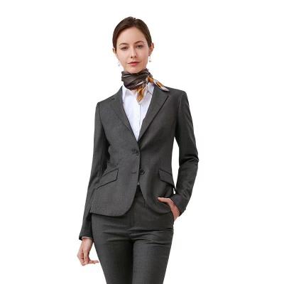 China Custom made ; plus size professional wear stain ladies business easy-care suits women's slacks suits women evening wear workwear group clothes for sale