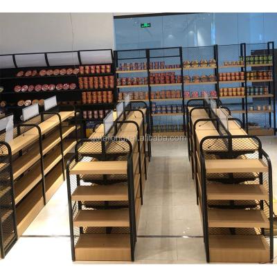 China Double Sided Supermarket Product Display Rack Wire Mesh Supermarket Shelving Systems for sale