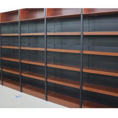 China 2018 Double Sided Grocery Store Shelf Supermarket Steel Wood Display Shelving for sale