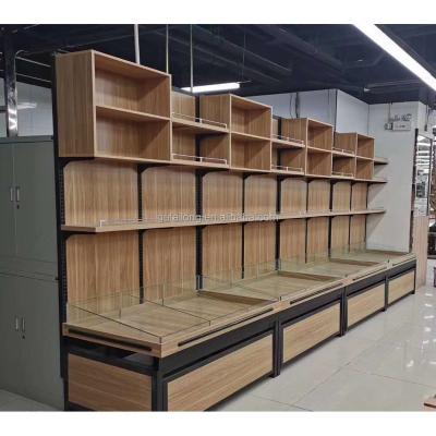 China Double Sided Store Display Rack Grocery Store Shelf Systems for sale