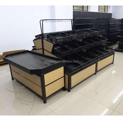 China Supermarket Storage Shelves Fruit And Vegetable Display Rack Single Sided Rack for sale