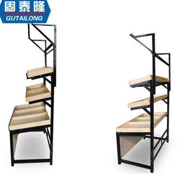 China Large capacity fruit rack double-sided qualified display rack for sale