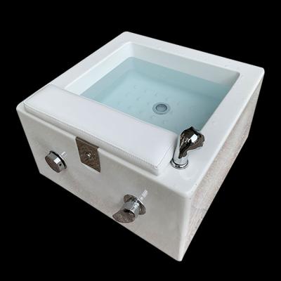 China Hot Selling Foot Spa Pedicure Sink Foot Massage Acrylic Non-Frittle Square Bowl For Pedicure Chair With Colorful Light And Spray for sale