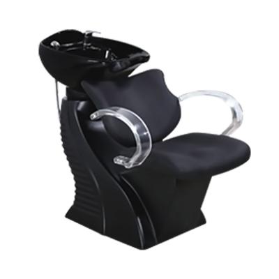 China Comfortable Salon Shampoo Chairs For Washing Hair Beauty Equipment All Black Hot Sale for sale