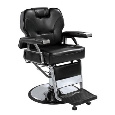 China Modern Salon Furniture Oil Pressure Lift Up Men's Hair Chair Black New Style Barber Chair For Man for sale