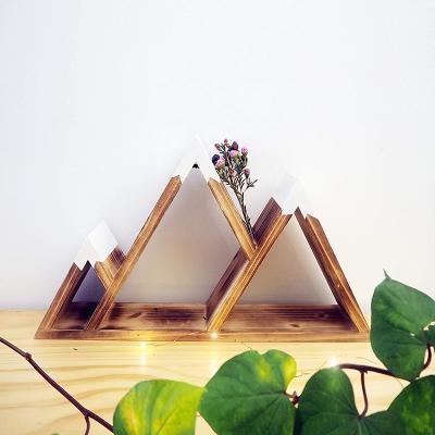 China Mountain Shelf Kindergarten Wall Decoration Shelf Triangle Shelf Sustainable Hot Selling Floating Wooden Shelf for sale