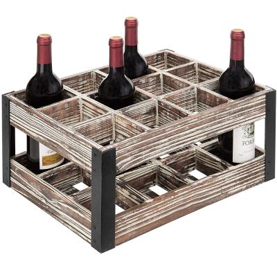 China Best Viable Factory Selling Rustic Wooden Wine Rack Wine Table Rack. for sale