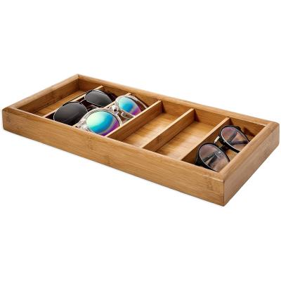 China Home or shop 6 way natural bamboo sunglasses and glass trays. Clean modern style and minimalist design for sale