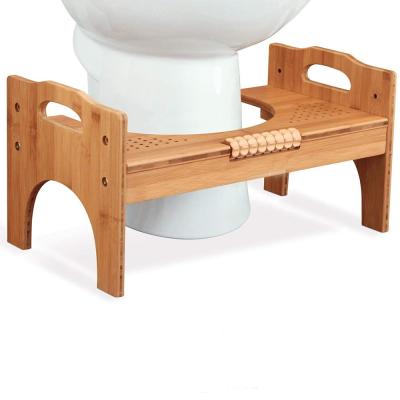 China 2021 New Products Nodic Bathroom Squat Viable Bamboo Toilet Stool Adjustable Bamboo Portable Squatty Potty For Defecation for sale