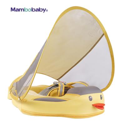 China Lovely Child Mambobaby Non-Inflatable Buoy Duckling Baby Float With Canopy Trunk Floater Baby Swim Ring For Toddlers for sale