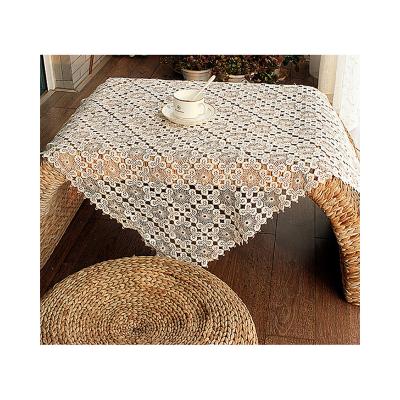 China Modern factory price lace and embroidery polyester peva tablecloth for home decoration for sale