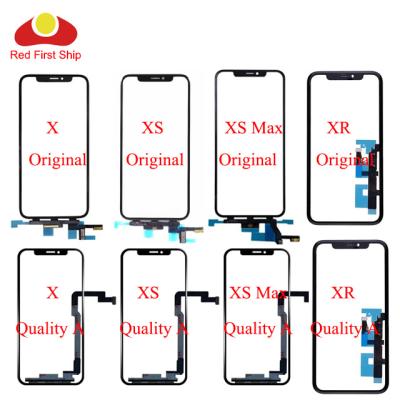 China Original For Iphone X XS Max Touch Screen Digitizer Panel Sensor Front Outer Glass Lens For Iphone XR Contact Glass With OCA Glue For iphone X for sale