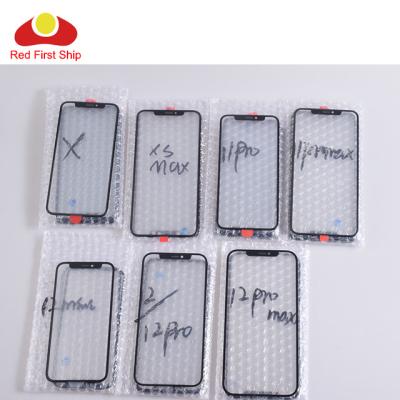 China For iPhone 12 Mini 11 Pro Max Touch Screen Panel Front Outer Glasses With Bezel View OCA For iPhone X XS XR Max Glass With OCA For iPhone 12 Pro 11 Pro XS Max Max XR X for sale