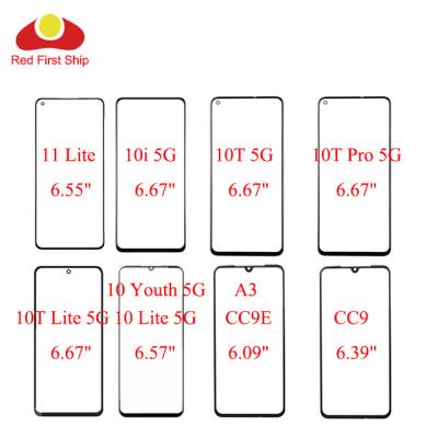 China Replacement Pro CC9 CC9E 10i 5G Front Glass Panel Touch Screen Outer Lens LCD Display Glass For Xiaomi MI 11 Lite 10T With OCA Glue Film Replacement for sale