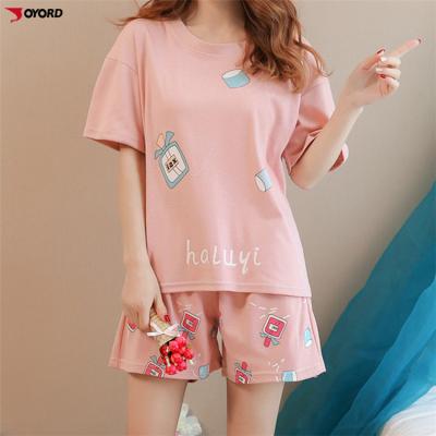 China QUICK DRY Cartoon Plus Size Loose Short Sleeve Milk Silk Nightgowns Pajamas Sets for sale