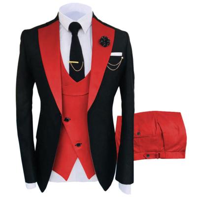 China High Quality 3 Piece Blazer Coat Pant Men's Anti-Wrinkle Business Evening Wear Fashion Trend Wedding Suits Slim Fit Stylish Men's Suits for sale