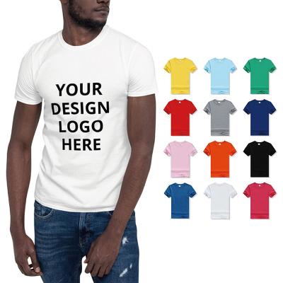 China Anti-Wrinkle Summer Custom Design Quick Dry Male Solid Color Plus Size O-Neck Causal Short Sleeve Basic Mens T-Shirt for sale