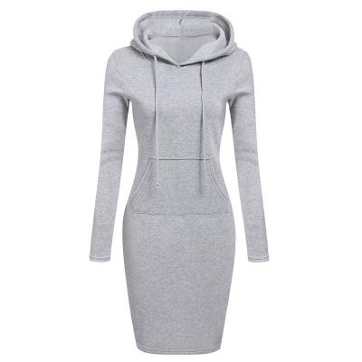 China Anti-wrinkle Women's Autumn Solid Color Knit Autumn Winter Women's Hoodie Dress Women 2022 for sale