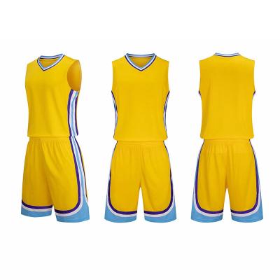 China Wholesale Antibacterial Adult Basketball Vest Set Men Basketball Vest Training Wear Basketball Uniform Shorts Sports Suit Team Custom for sale