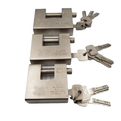 China Wholesale Price Electronic Nickel Plated Iron 74mm Strong Heavy Type Thick Large Rectangular Lock for sale