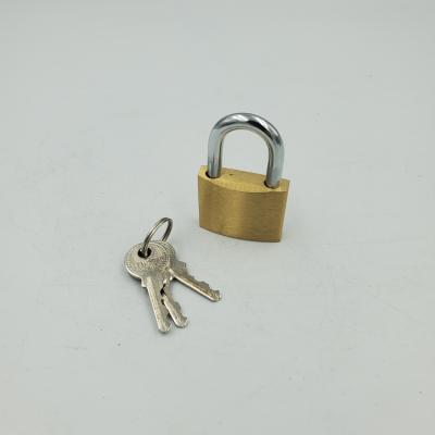 China Full Brass Material Solid Polish Padlock 50mm Big Size Brass Locks With Brass Cylinder Rent Apartment Lock for sale